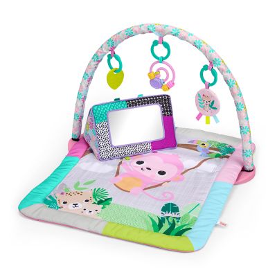 Bright Starts Treetop Bloom Baby Activity Gym & Tummy Time Mat with Toy Bar and 4 Toys