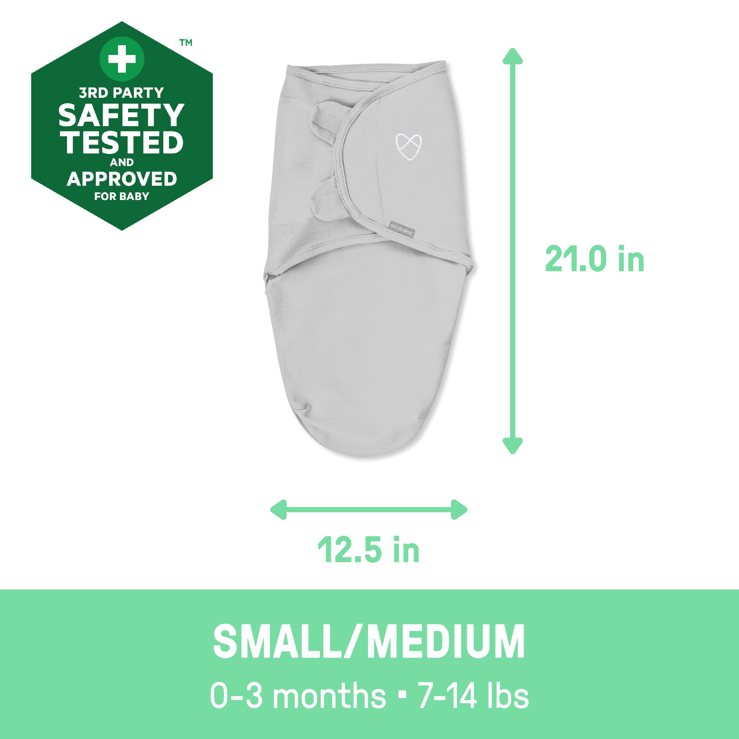 SwaddleMe by Ingenuity Compression Baby Swaddle Pod in Velboa, Two-Way Zipper, 0-2 Months, 1.0 TOG, 2-Pack - Clouds & Stars