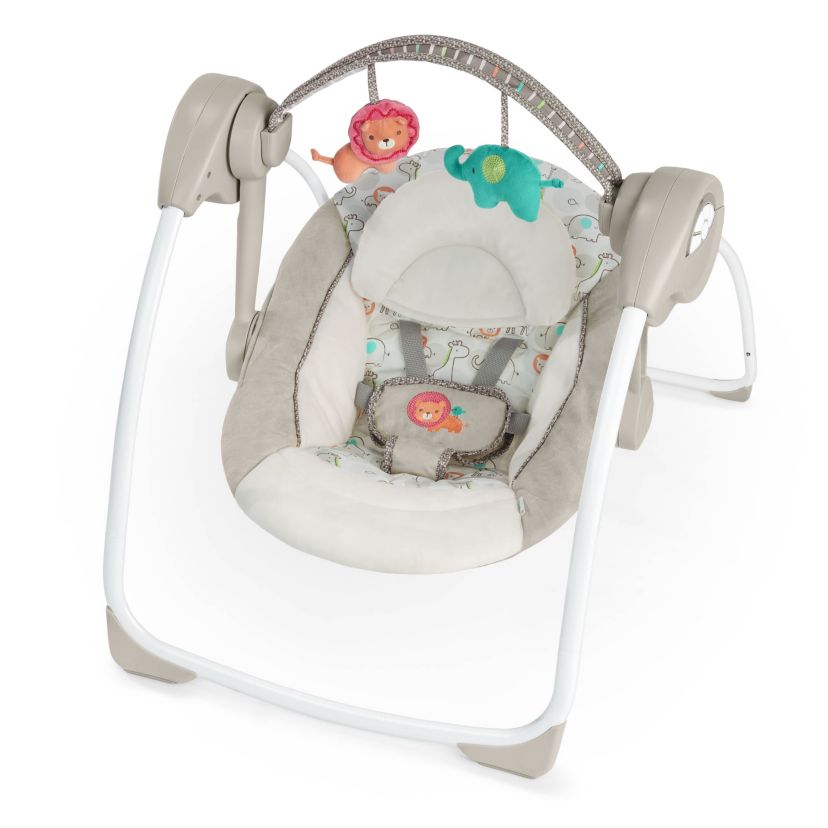Soothe n Delight Portable Baby Swing with Music, Cozy Kingdom