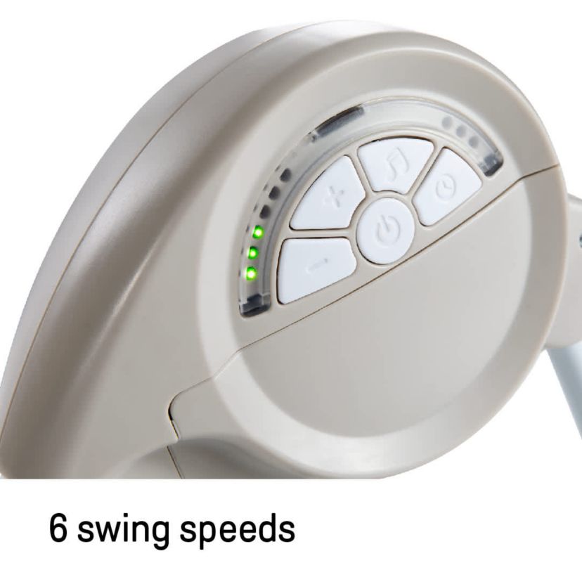 Soothe n Delight Portable Baby Swing with Music, Cozy Kingdom