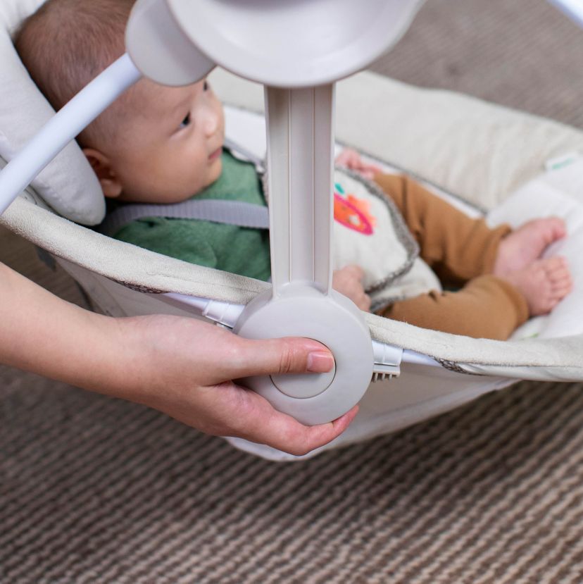 Soothe n Delight Portable Baby Swing with Music, Cozy Kingdom