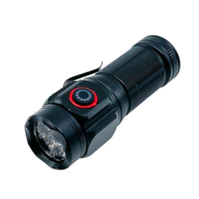 Flipo 1,500 Lumen Mini Tactical Rechargeable Flashlight, Black