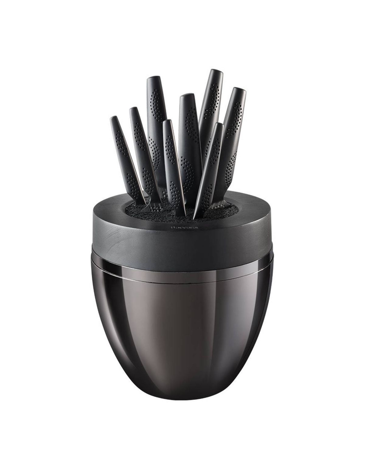 iD3® BLACK SAMURAI THE EGG 9 Piece Knife Block