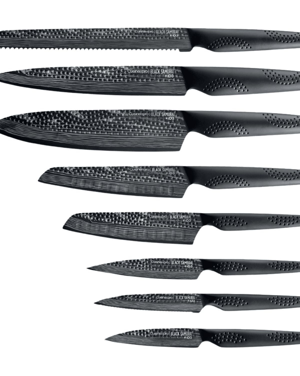 iD3® BLACK SAMURAI THE EGG 9 Piece Knife Block