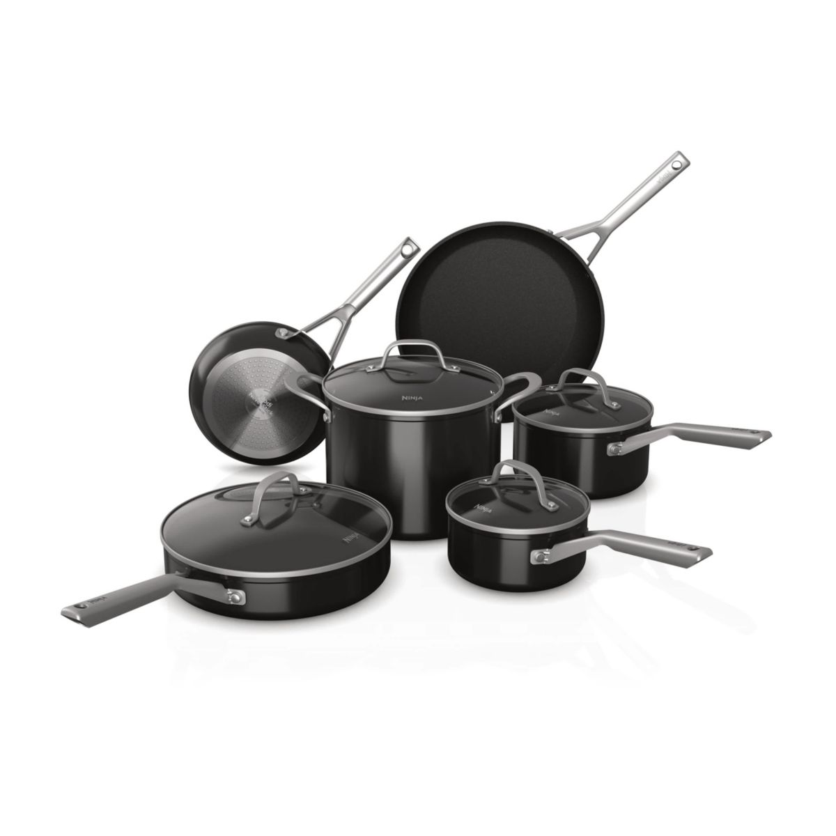 Foodi NeverStick 10-Piece Cookware Set, Black