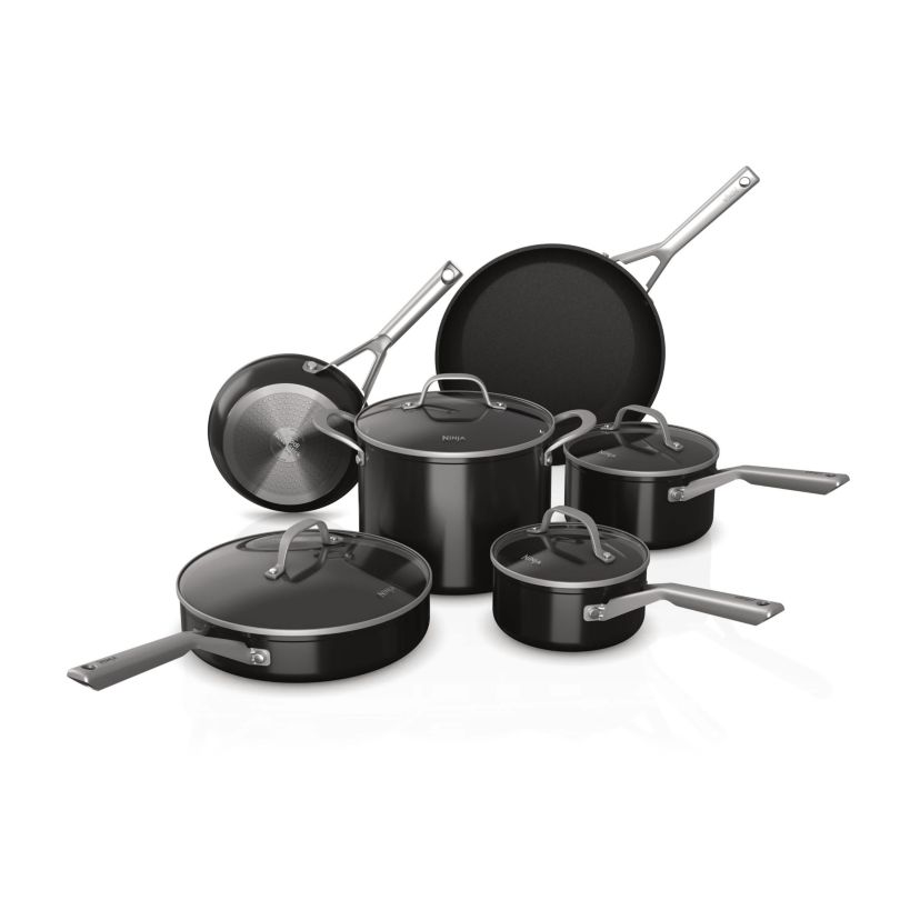 Foodi NeverStick 10-Piece Cookware Set, Black