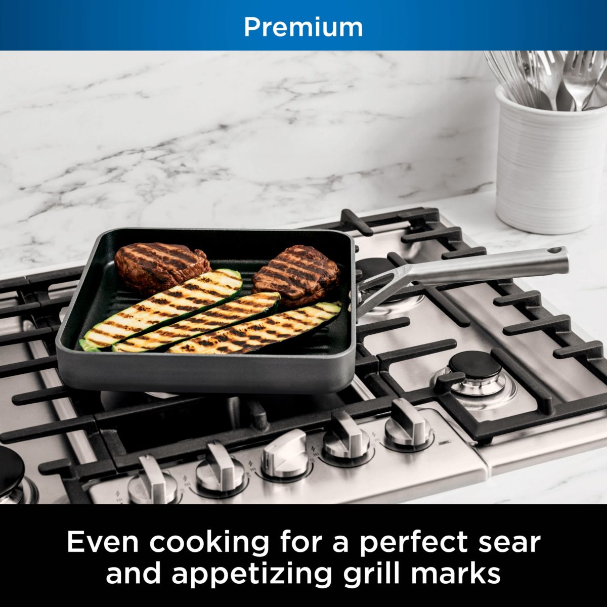 NeverStick Premium 11-Inch Square Grill Pan