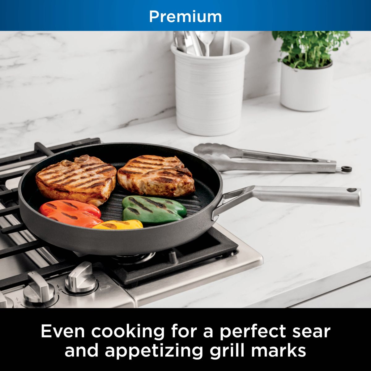 Foodi NeverStick Premium 12-Inch Round Grill Pan