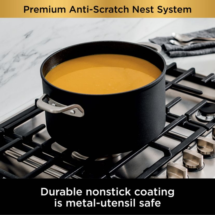 Neverstick Premium Nest System 8-Quart Stock Pot with Glass Lid