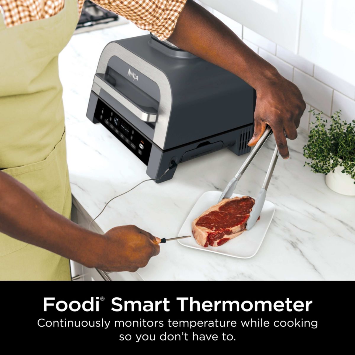 Foodi Smart XL 6-in-1 Indoor Grill & Air Fryer with Built in Thermometer