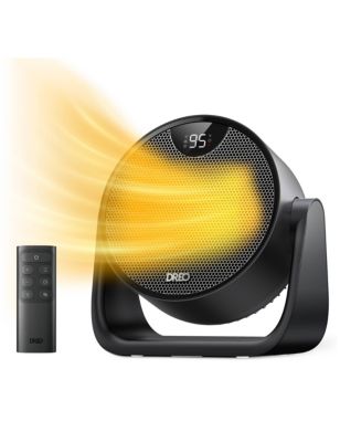 Dreo 1500-Watt Portable Ceramic PTC Heater, 3 Heat Levels, Thermostat, 3 Fan Speeds, Remote Control, Black