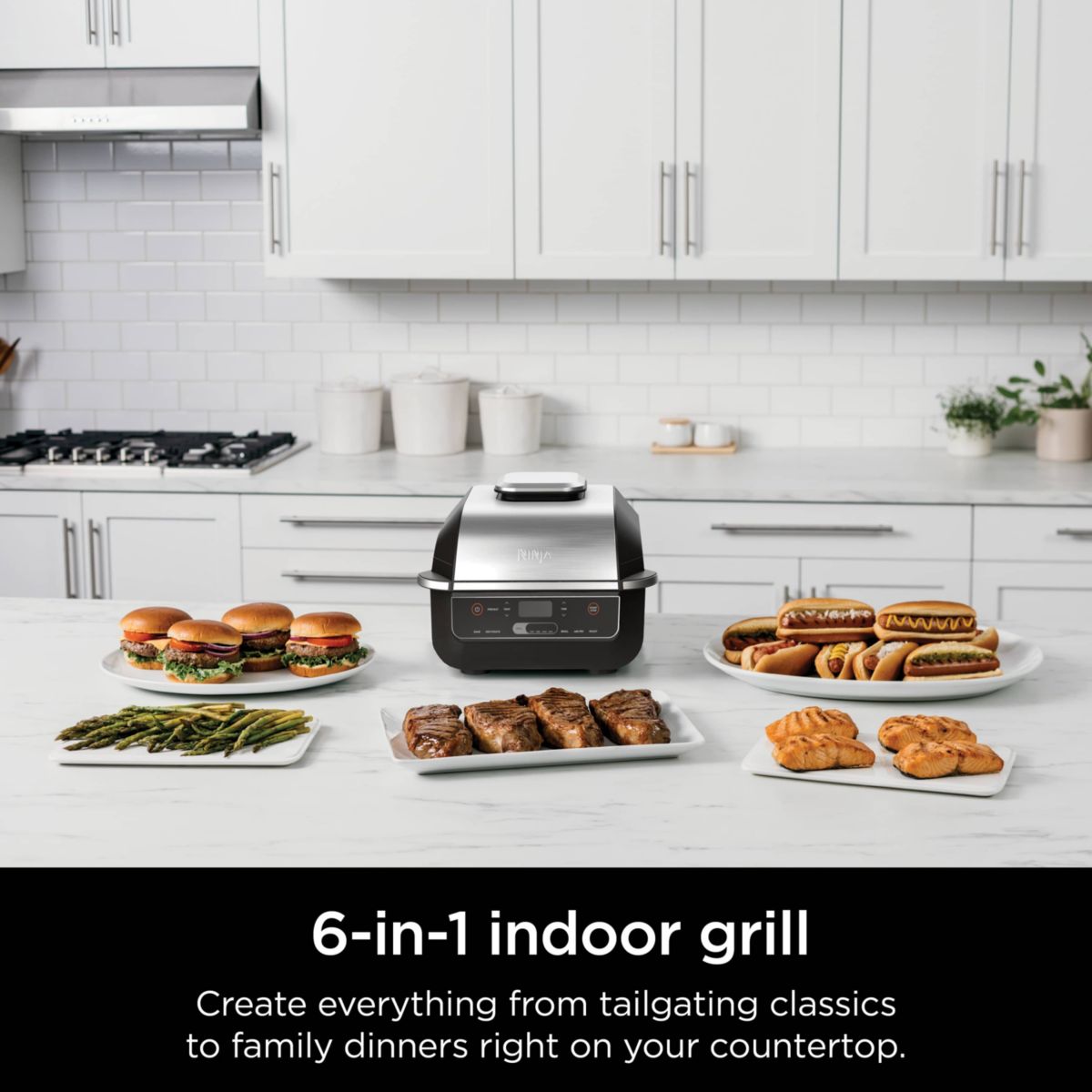 Foodi 6-in-1 Indoor Grill & 4-Quart Air Fryer with Roast, Bake, Broil, Dehydrate, 2nd Generation