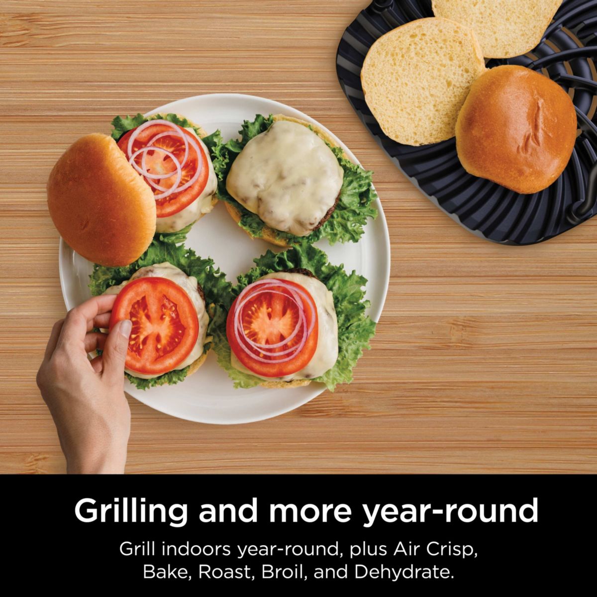 Foodi 6-in-1 Indoor Grill & 4-Quart Air Fryer with Roast, Bake, Broil, Dehydrate, 2nd Generation