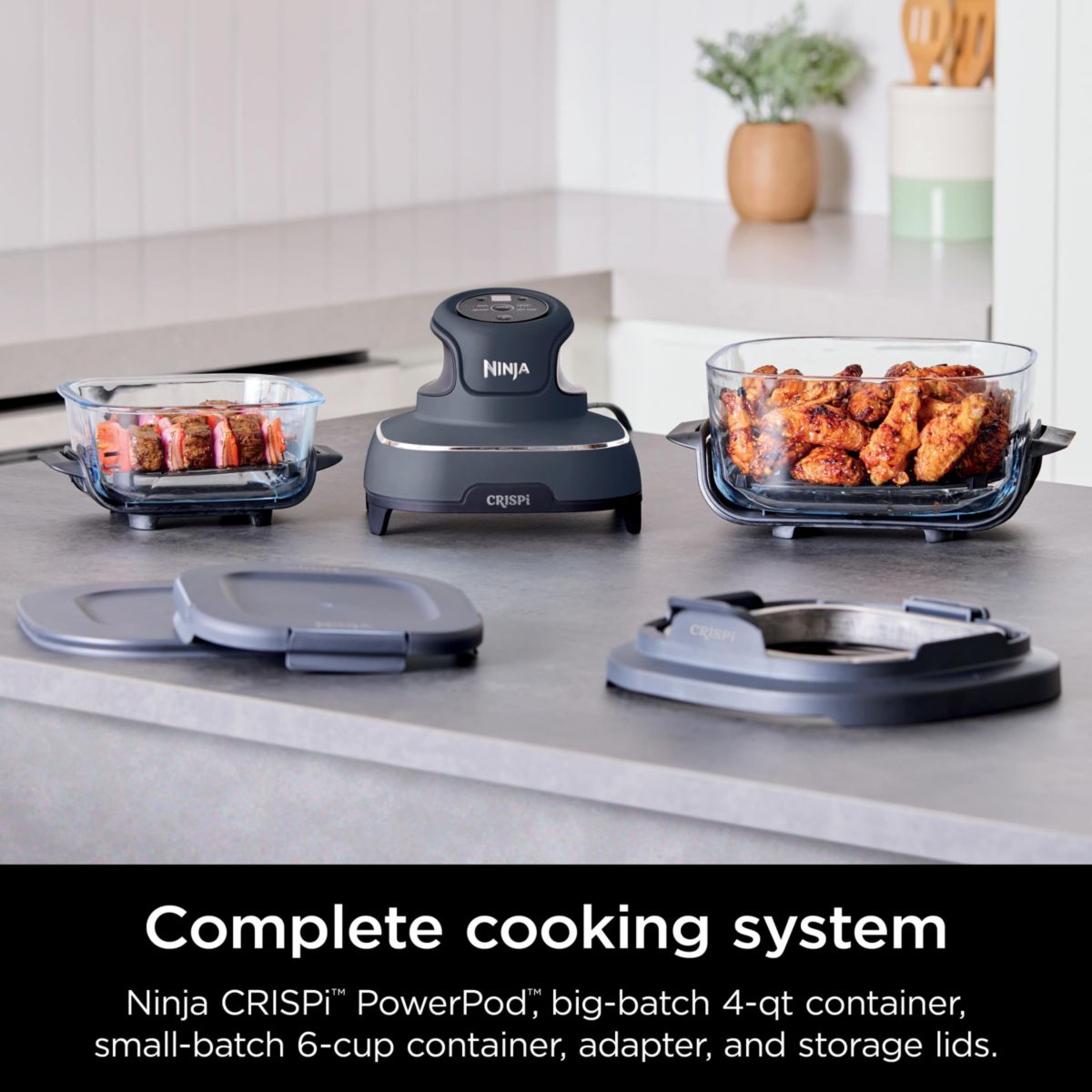Crispi 4-in-1 Portable Glass Air Fryer Cooking System