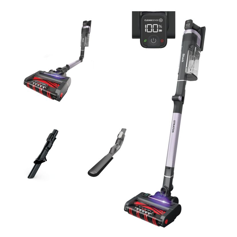 Stratos Cordless Vacuum with Clean Sense IQ and Odor Neutralizer, DuoClean Powerfins HairPro, Includes Duster Crevice Tool & Anti-Allergen Brush, Up To 60 Minute Runtime, Ash Purple