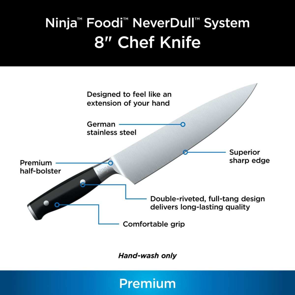 Foodi NeverDull System 8-Inch Chef Knife