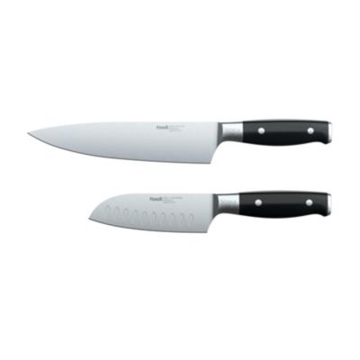 Ninja Foodi Premium 2-Piece Chef and Santoku Knife Set, Black, 10 Pieces