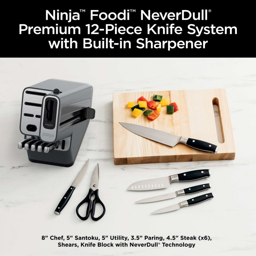 Foodi NeverDull Premium 12pc German Stainless Steel Knife System with Built-in Sharpener