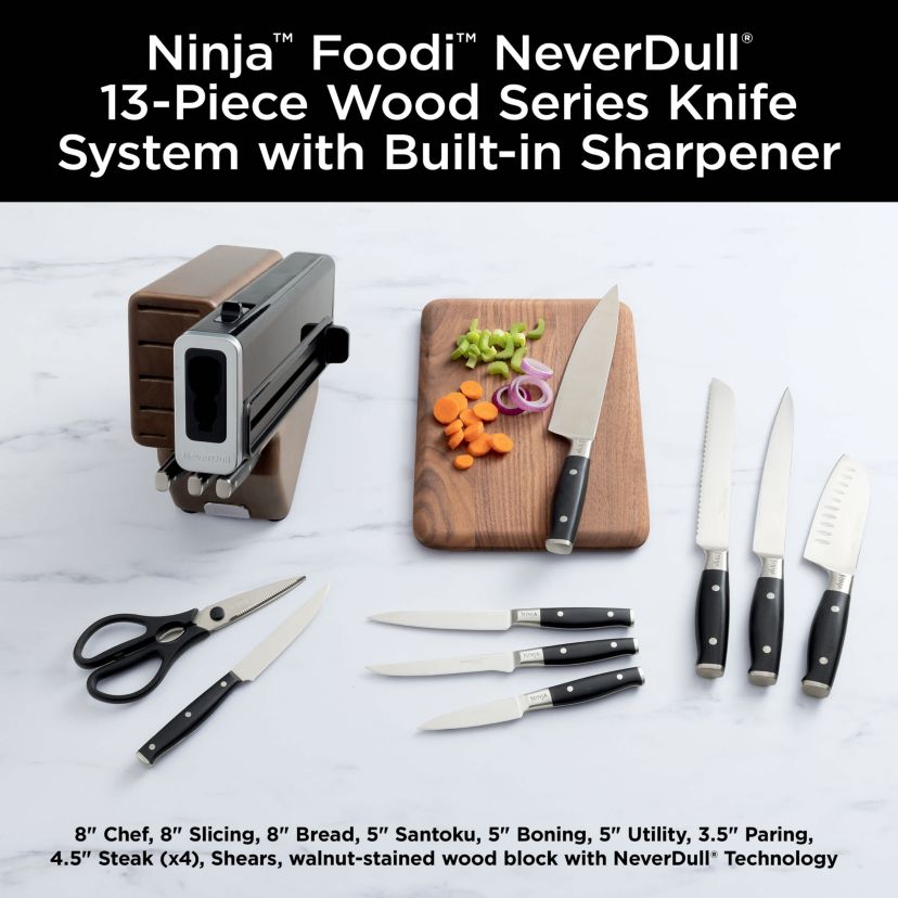 Foodi NeverDull Premium Knife System 13 Piece Set - Wood Series