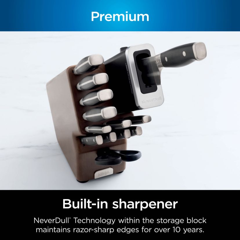 Foodi NeverDull Premium Knife System 13 Piece Set - Wood Series