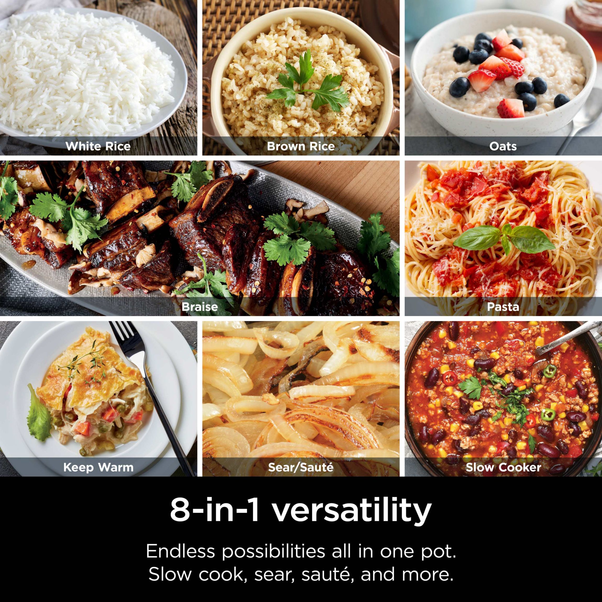 Foodi Everyday Possible Cooker Pro, 8-in-1 Versatility, 6.5 QT, One-Pot Cooking, Seasalt Grey