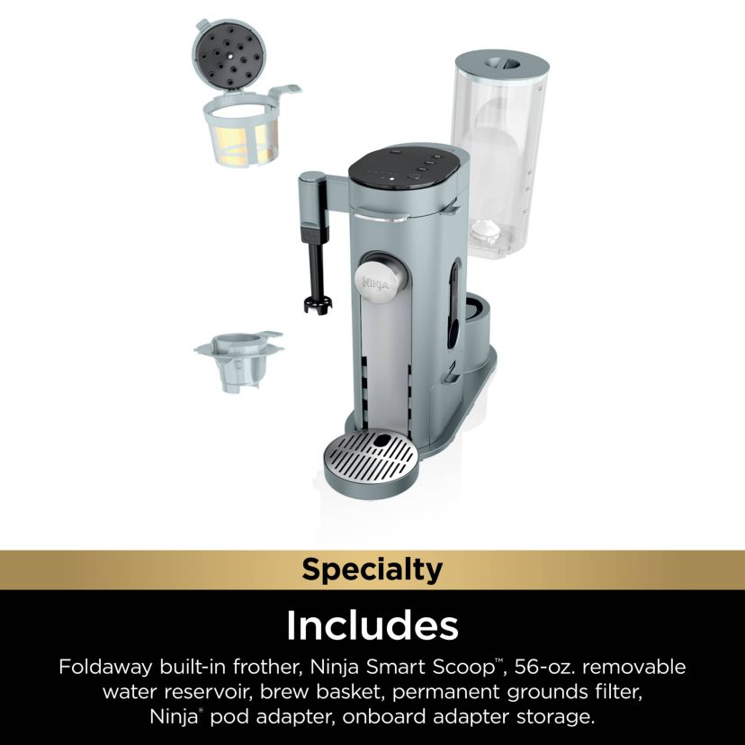 Single-Serve Pods & Grounds Specialty Coffee Maker, Glacier Blue