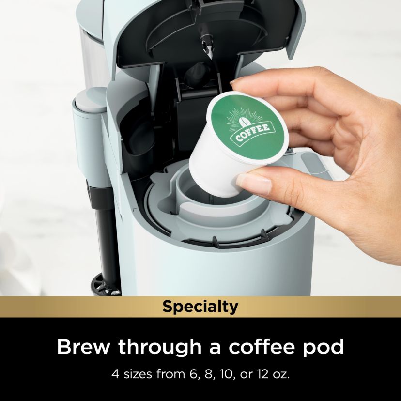 Single-Serve Pods & Grounds Specialty Coffee Maker, Glacier Blue