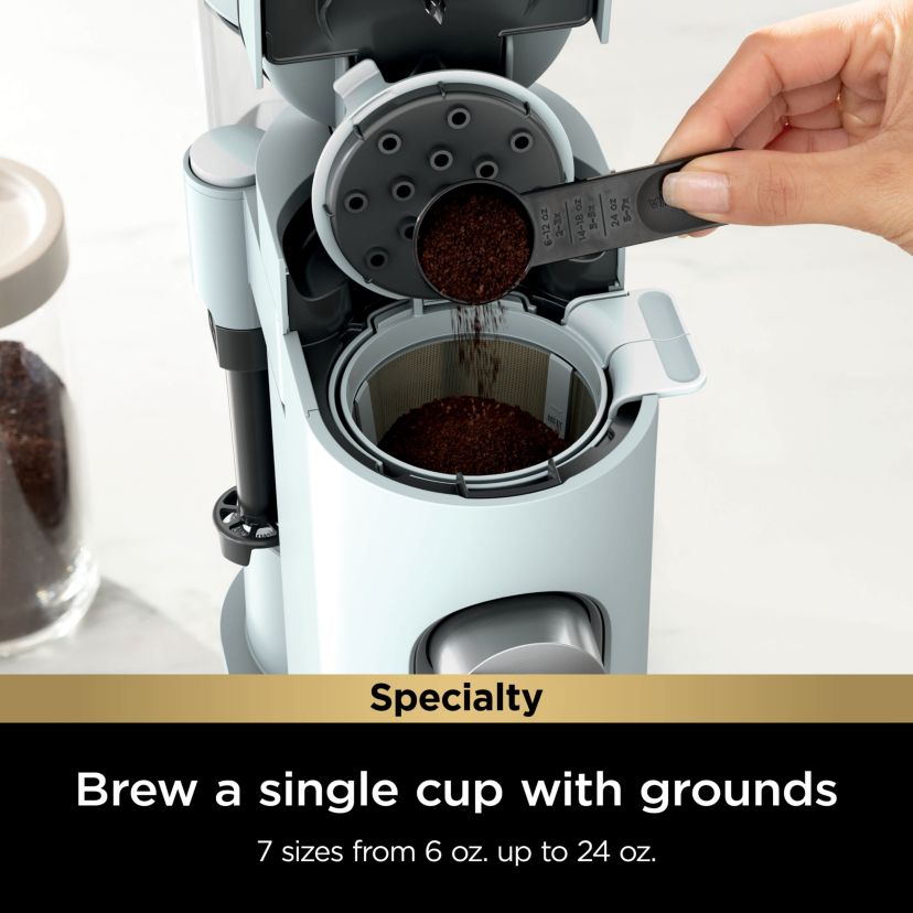 Single-Serve Pods & Grounds Specialty Coffee Maker, Glacier Blue