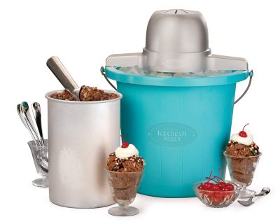 Nostalgia 4-qt. Electric Ice Cream Maker with Easy-Carry Handle, Blue