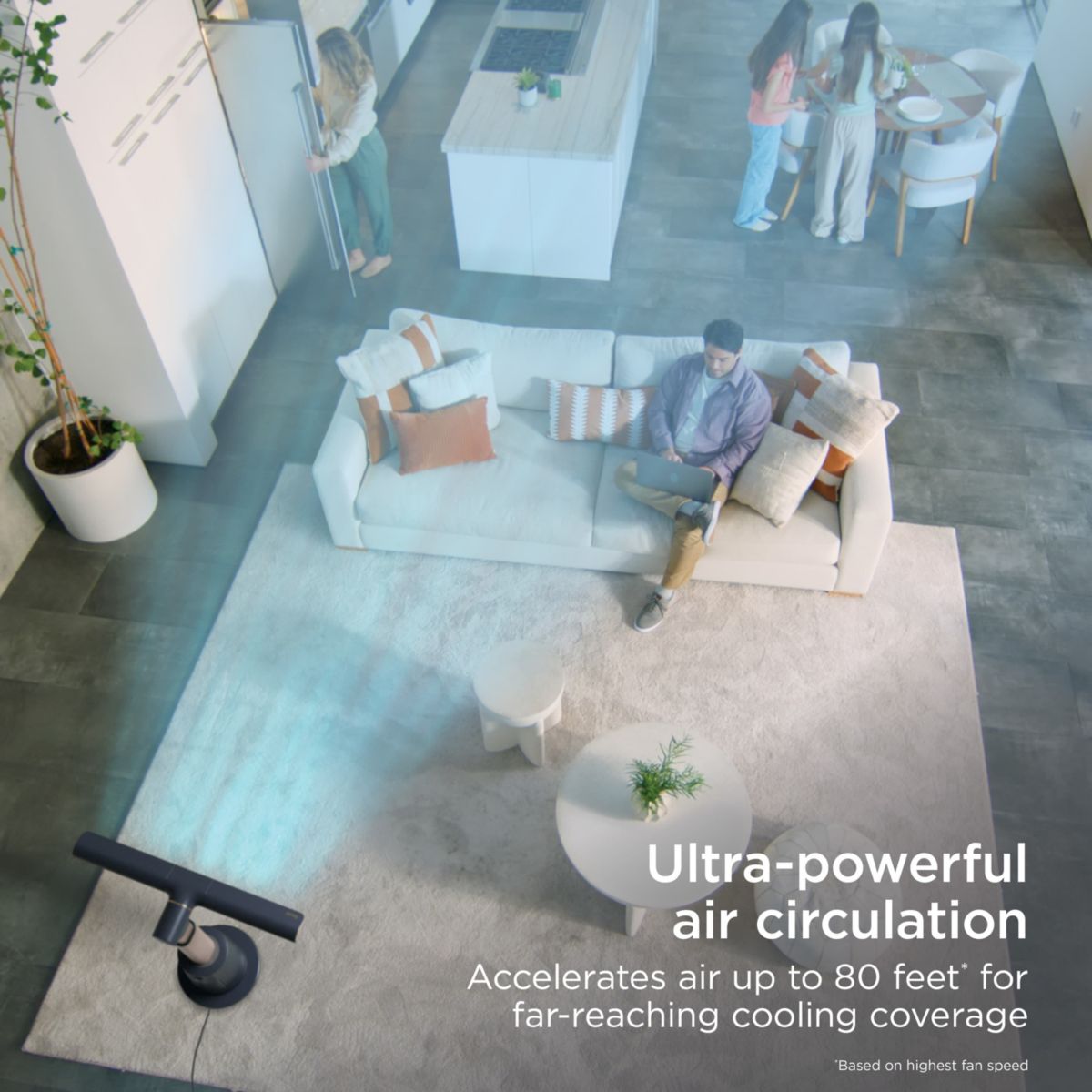 Shark TurboBlade Fan — Ultra-powerful bladeless tower fan, Charcoal