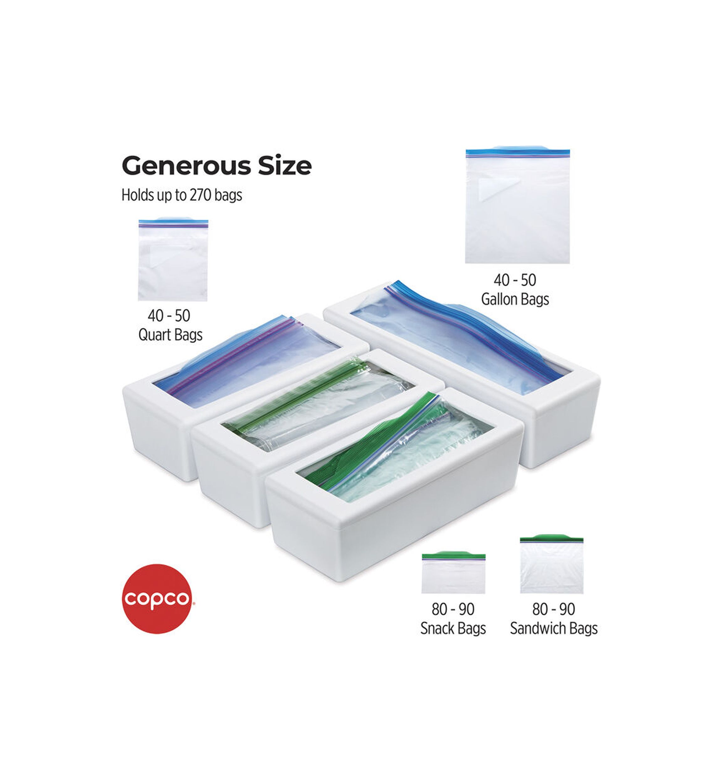 White Storage Bag Organizers - Set of 4
