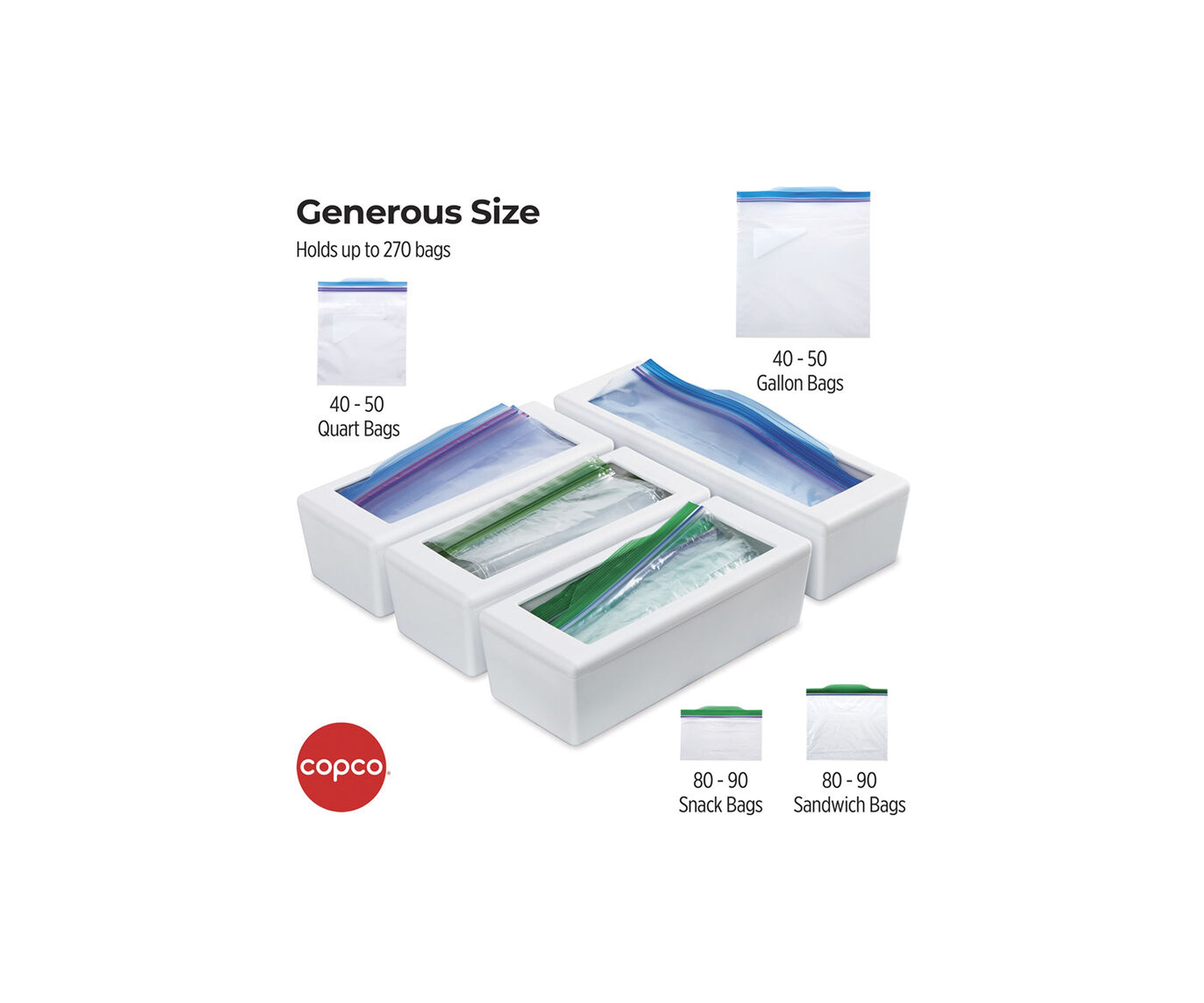 White Storage Bag Organizers - Set of 4