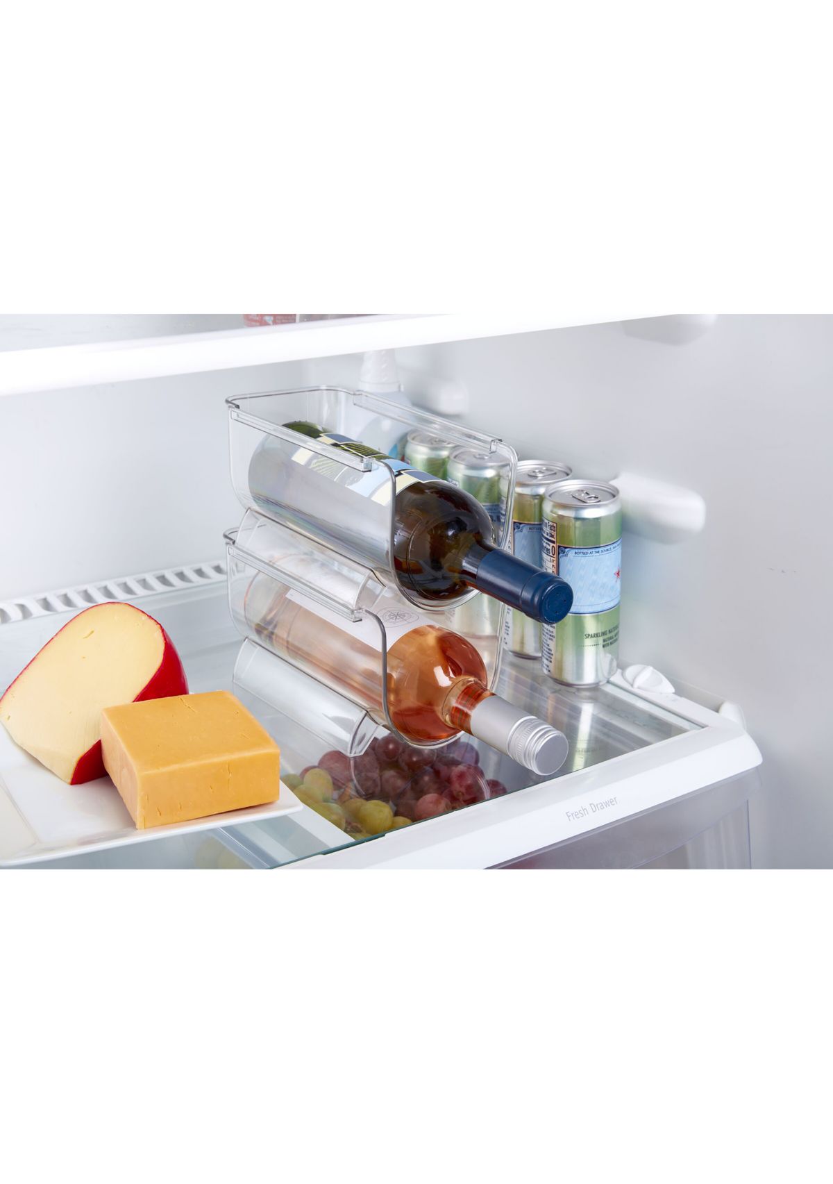 Set of 2 Clear Wine Bottle Organizers