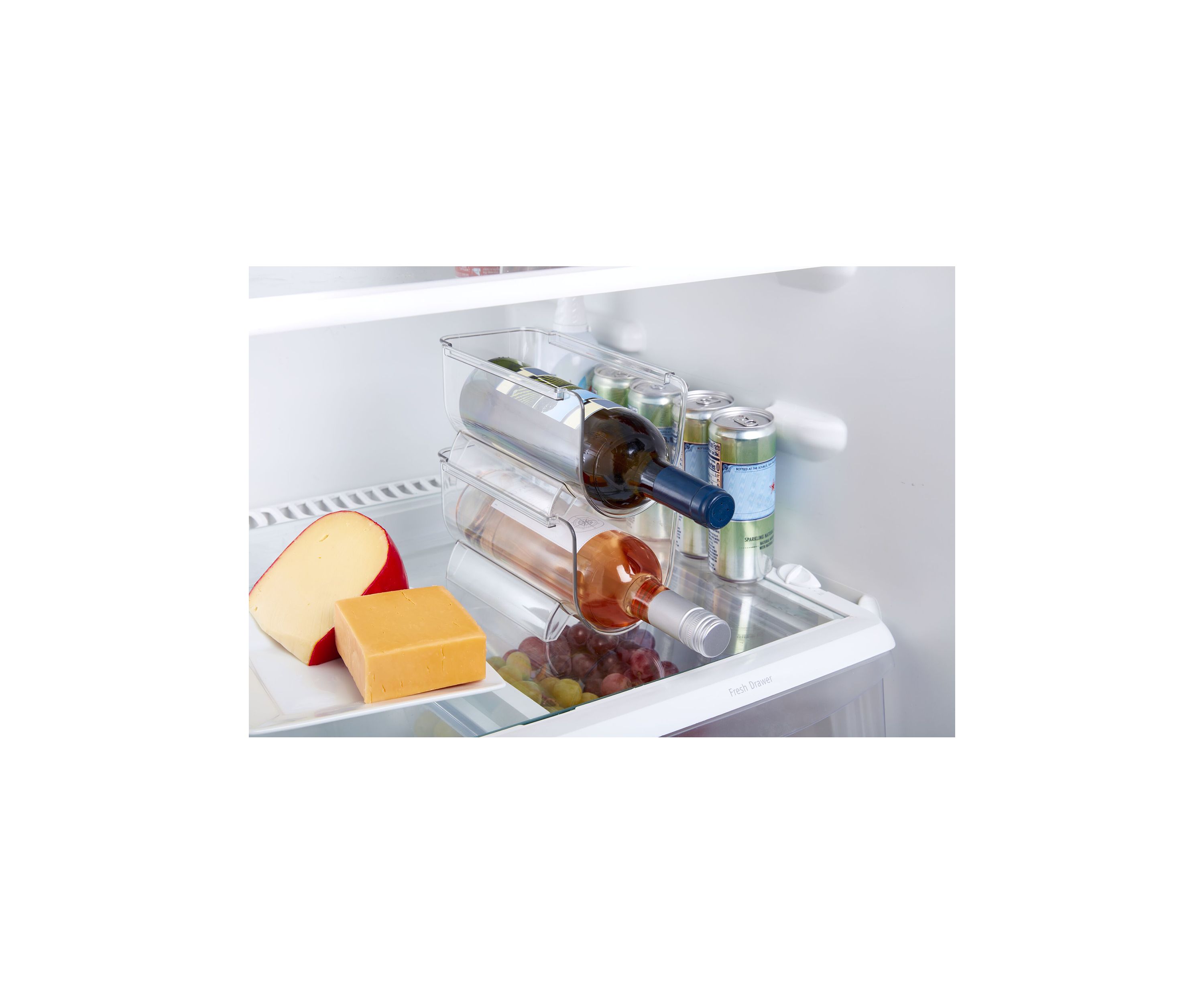 Set of 2 Clear Wine Bottle Organizers