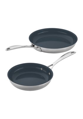 Zwilling J.A. Henckels Clad CFX 2-pc Stainless Steel Ceramic Nonstick 8-in & 10-in Fry Pan Set, 2 Piece Set