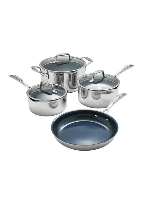 7 Piece Stainless Steel Ceramic Non Stick Cookware Set