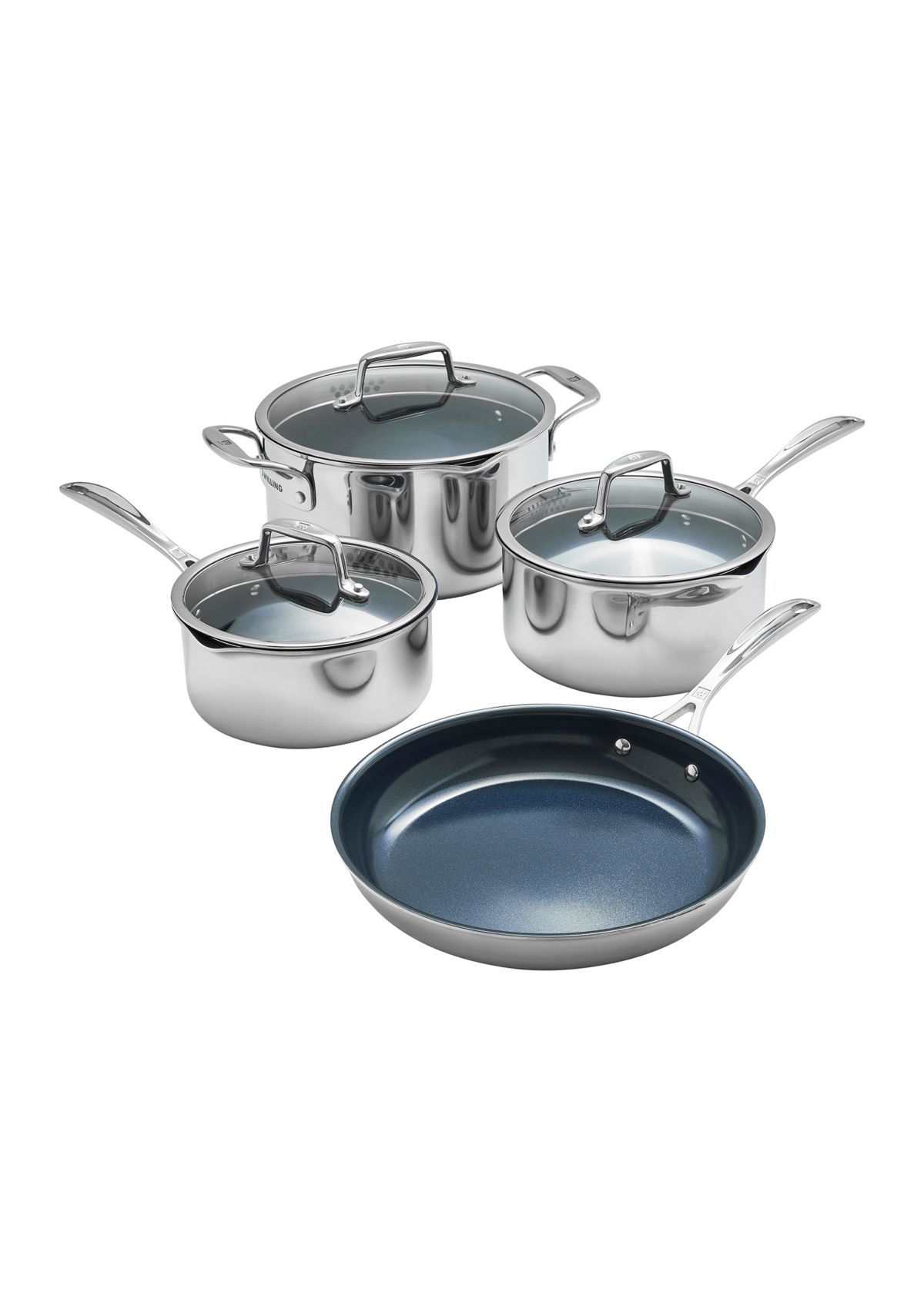 7 Piece Stainless Steel Ceramic Non Stick Cookware Set
