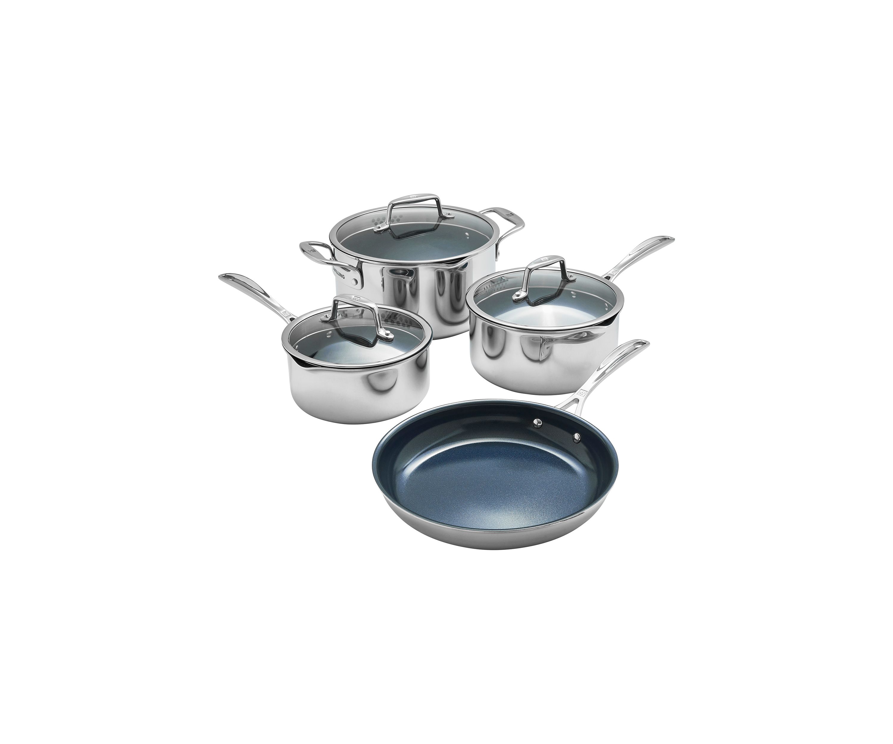 7 Piece Stainless Steel Ceramic Non Stick Cookware Set