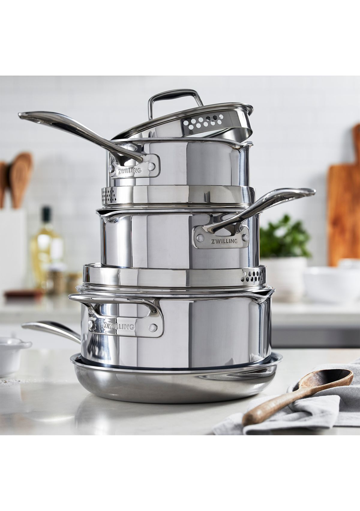 7 Piece Stainless Steel Ceramic Non Stick Cookware Set
