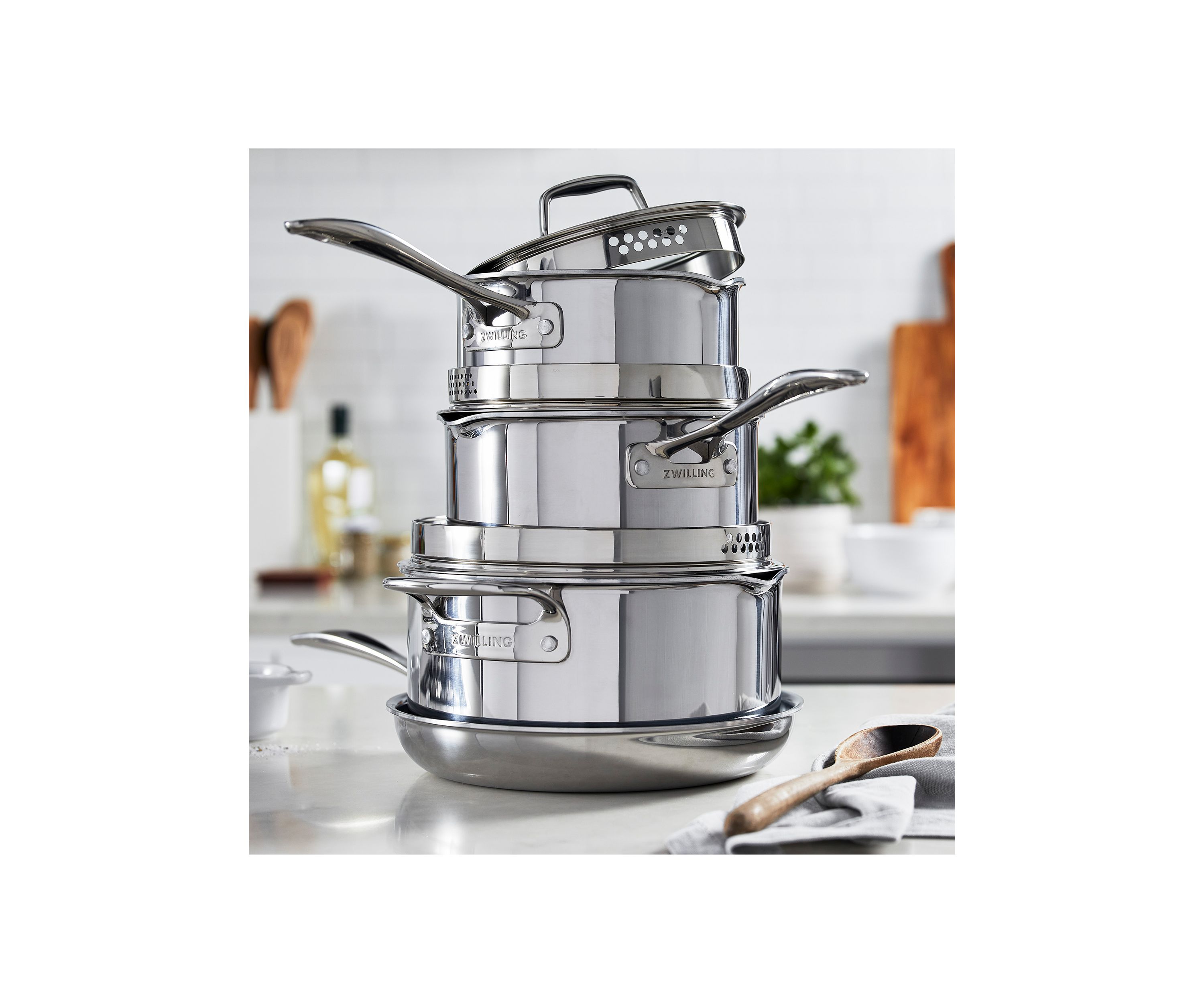 7 Piece Stainless Steel Ceramic Non Stick Cookware Set