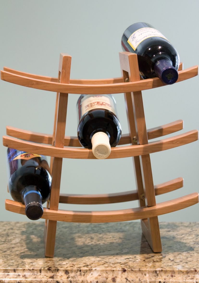 Bamboo 9-Bottle Wine Rack