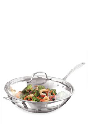 Calphalon 5 Qt Frying Pan Stainless Aluminum Core 12 Skillet Wok Sauté Pot  Lid