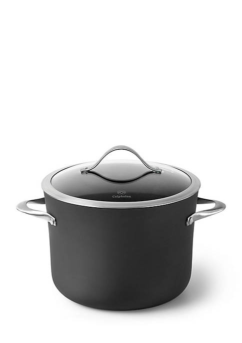 CALPHALON CONTEMPORARY N/S  8 QT STOCK POT WITH TEMPERED GLASS COVER 