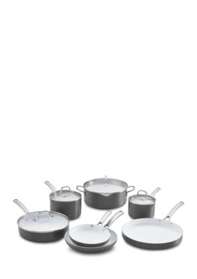  Calphalon 11 Piece Classic Ceramic Nonstick Cookware Set,  Grey/White: Home & Kitchen