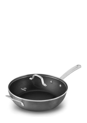 calphalon premier space saving hard anodized nonstick 3.5 quart pour and strain sauce pa