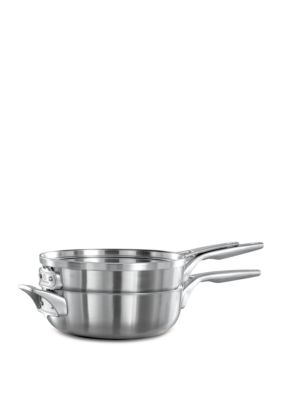 New CALPHALON Premier Space Saving 3 Layer Stainless Steel 3Qt Sauté Pan &  Cover