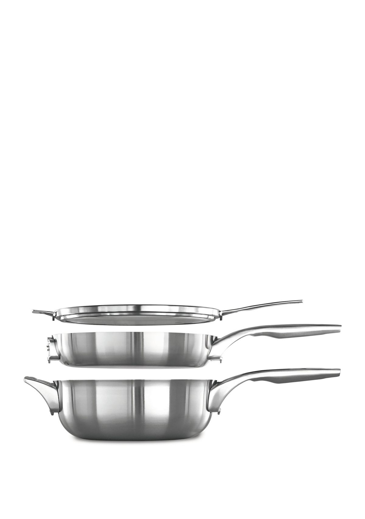 Premier™ Space Saving Stainless Steel 3 Piece 10-In. Stack Cookware Set