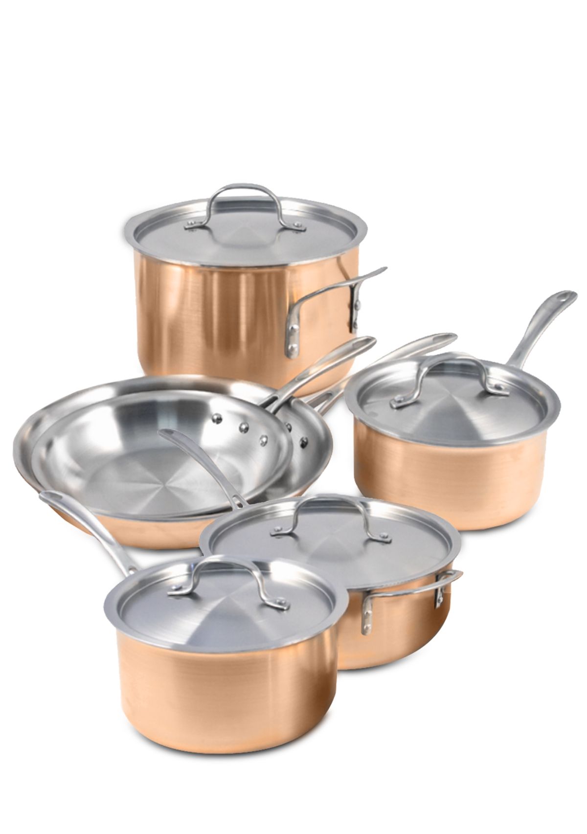 Tri-Ply Copper 10-Piece Cookware Set