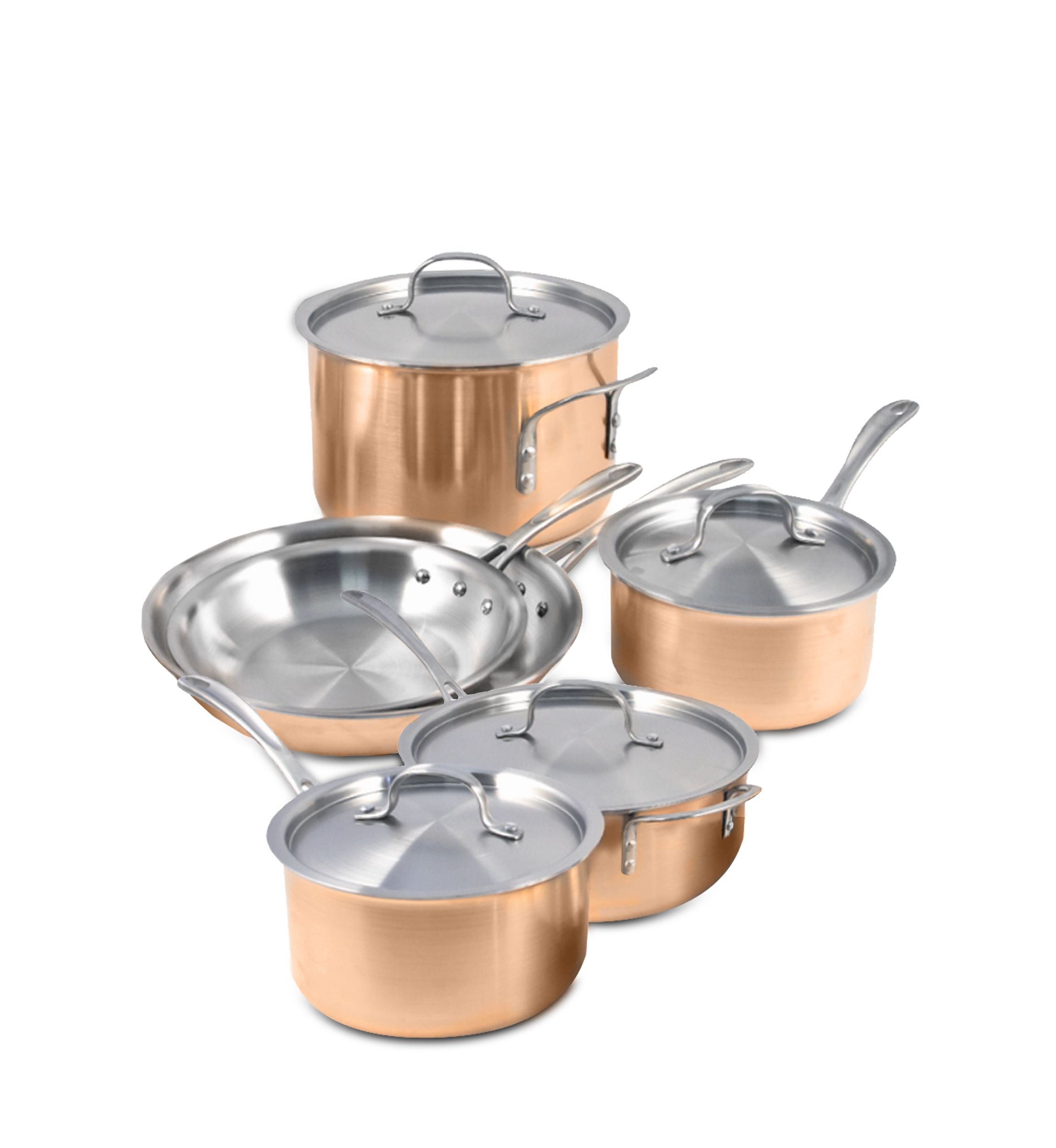 Tri-Ply Copper 10-Piece Cookware Set