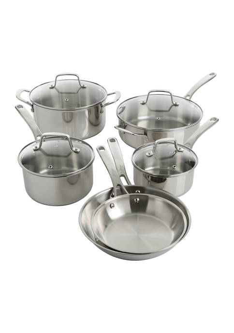 10-Pieces Martha Stewart Stainless Steel Cookware Set